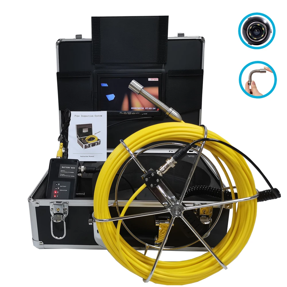 

Industrial Endoscope 17mm Lens Drain Pipe Inspection Camera with 6 Adjustable LED Lights IP67 Waterproof Pipeline Sewer Camera