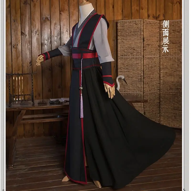 FREE shipping Mo Dao Zu Shi Cosplay Wei Wuxian Young Grandmaster of Demonic Cultivation Costume Men Anime Wei wuxian Wig shoes