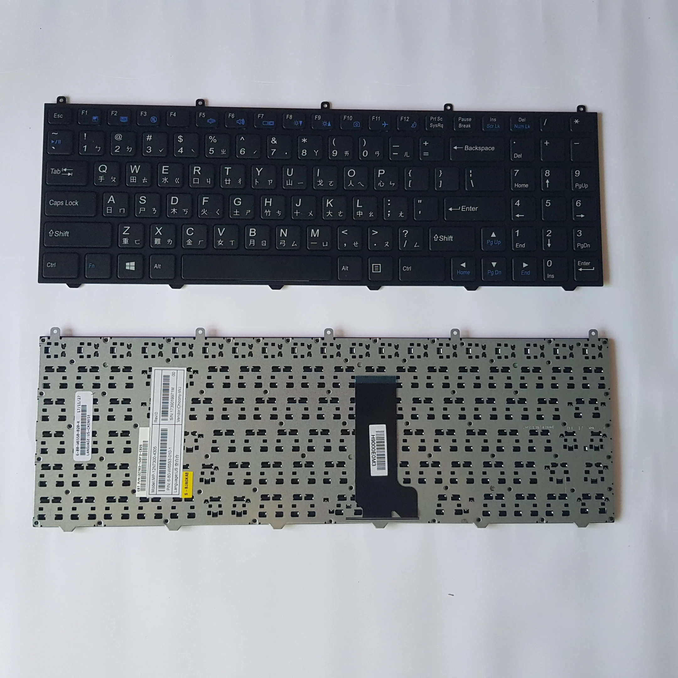 Teclado de ordenador portátil CLEVO, accesorio chino de EE. UU. Para Clevo W650EH W650 W655 W650SR W650SC R650SJ W6500 W650SJ w655sc w650sh MP-12N7300-4305