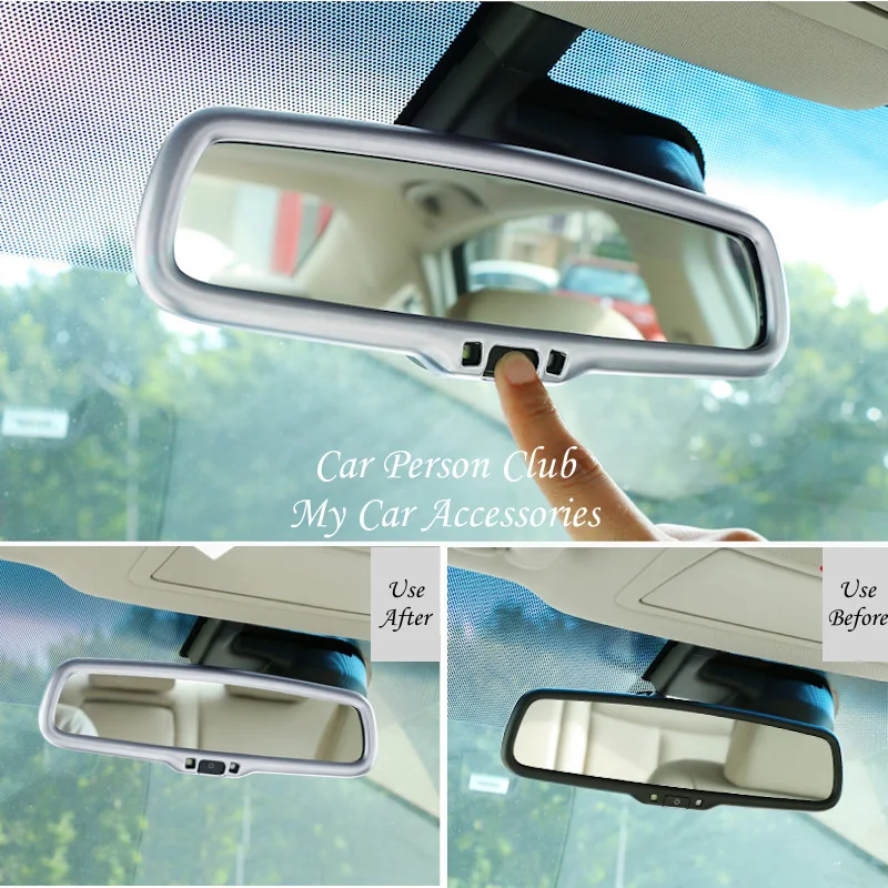 

For Mitsubishi Outlander 2013-2017 2018 Inner Rear View Mirror Trims Cover Molding Protectors ABS Chrome Car-Styling Accessories