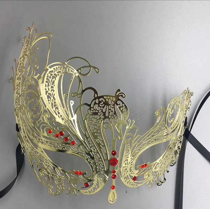 

Gold and Silver Metal Masquerade Half Face Mask, Performance Mask, Blindages