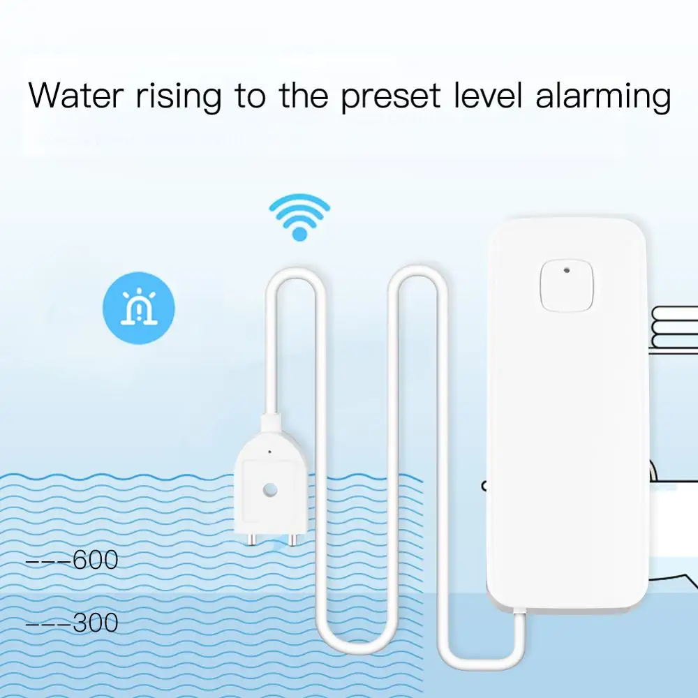 Tuya inteligente detector de vazamento de água wifi sensor de vazamento de água sensor de nível de água excesso alarme de segurança funciona com