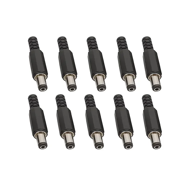 5/10Pcs 5.5X2.1 MM DC Power wtyk męski spawanie 5.5*2.1mm wtyczka Adapter gniazda Jack złącze czarny