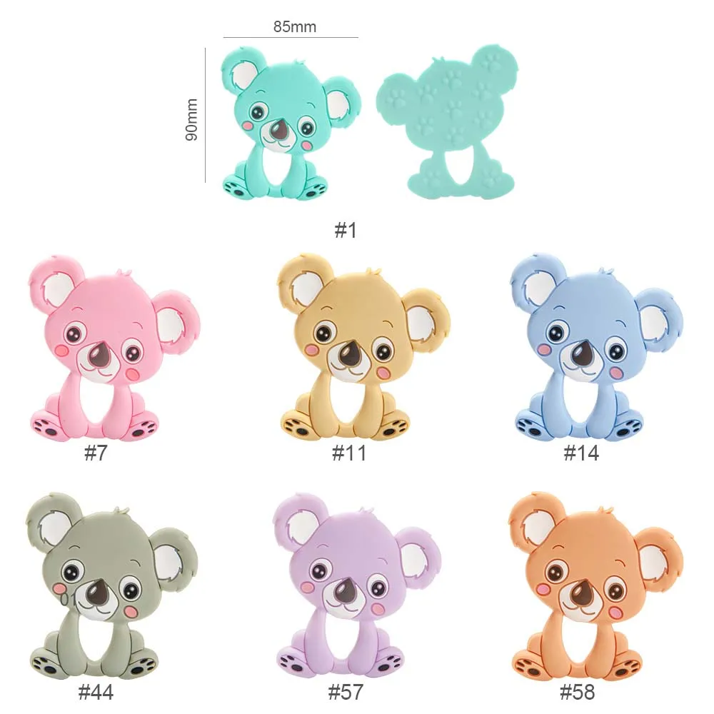 Lucu-Ide 1 Buah Makanan Kelas Silikon Teether Hewan Koala Tumbuh Gigi Liontin DIY Aksesori Produk Bayi untuk Rantai Dot Mainan