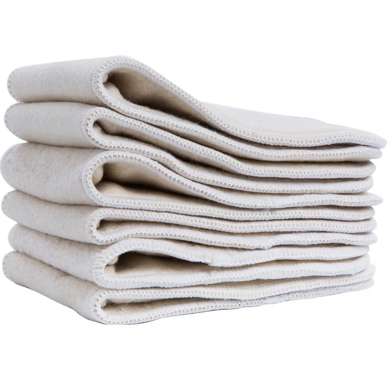 10pcs Washable 4 layers hemp cotton Cloth Nappy Liner Super Absorbent Reusable Incontinence Adult Diaper Insert Pad 20x50cm