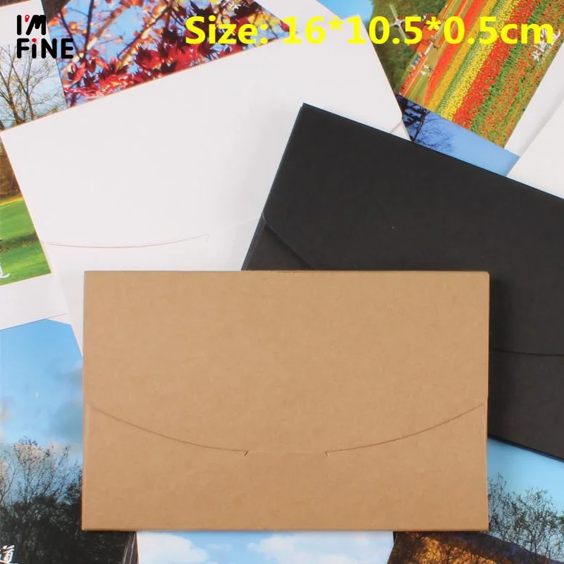 4x6 inch Balck Cardboard Photo Packaging Box Kraft Postcard Envelope Photo Package Case