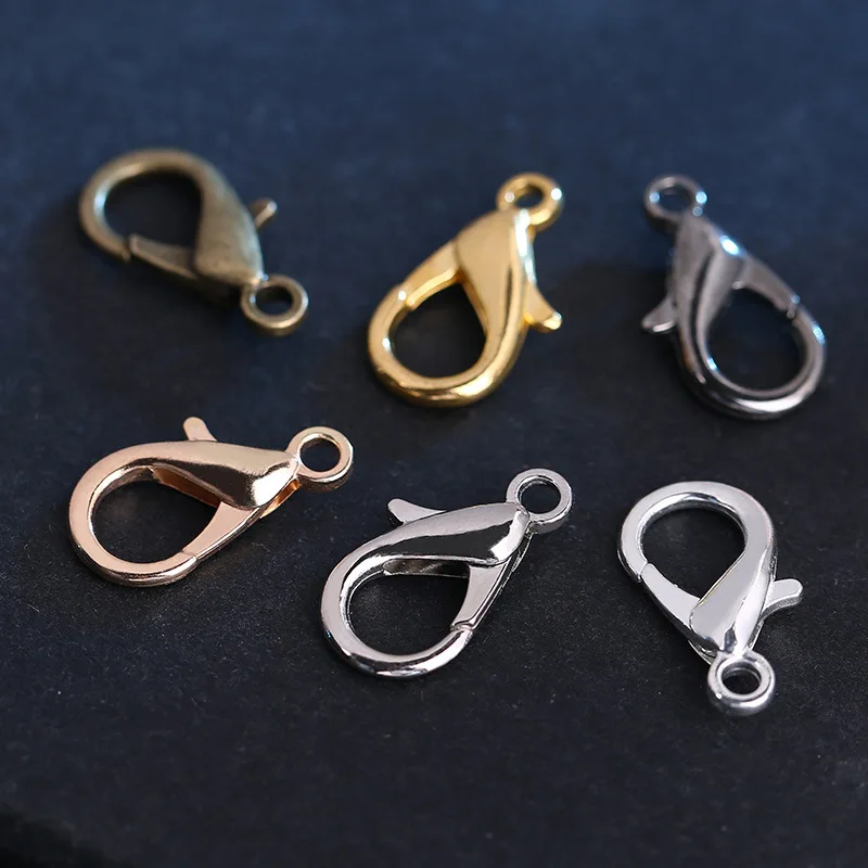 20pcs 10/12/14/16/21mm Mix Alloy Lobster Clasps Hooks Bracelet End Connectors For Jewelry Making DIY Necklace