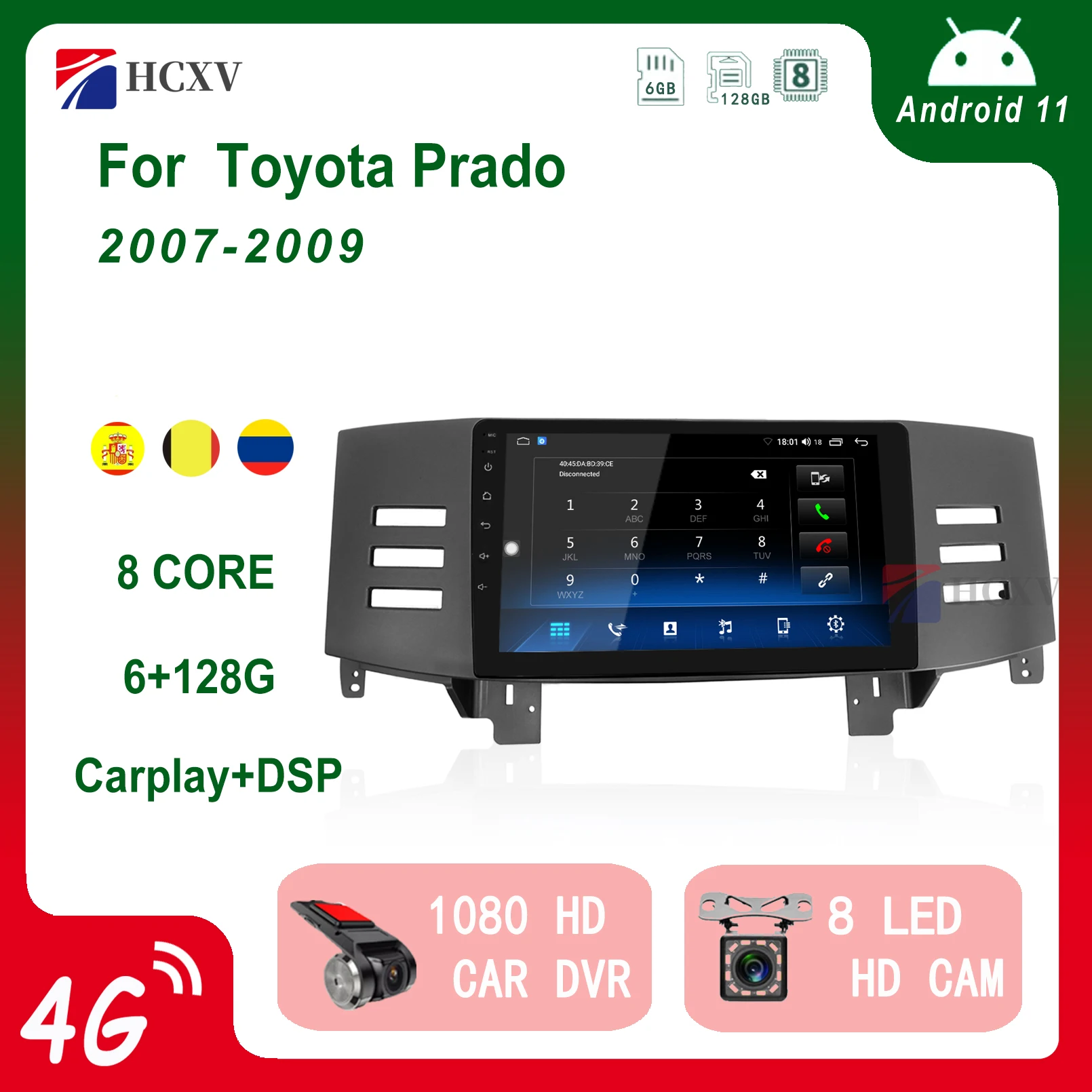 

Автомобильный радиоплеер HCXV Android мультимедийная стереосистема для Toyota Mark X Reiz Gps-навигация Автомагнитола с Bluetooth