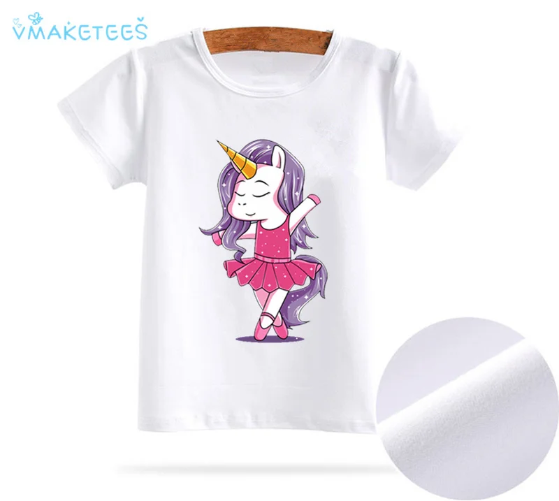 

Baby Kids T Shirt Boys/Girls Unicorn Dancing Ballet Short Sleeve Tops Children's Dancer White T-Shirt,ooo3087