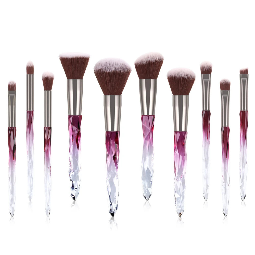 Crystal Diamond Makeup Brushes Set Foundation Highlighter Powder Blush Eyeshadow Brush Professional Make Up Brush Kit Tool