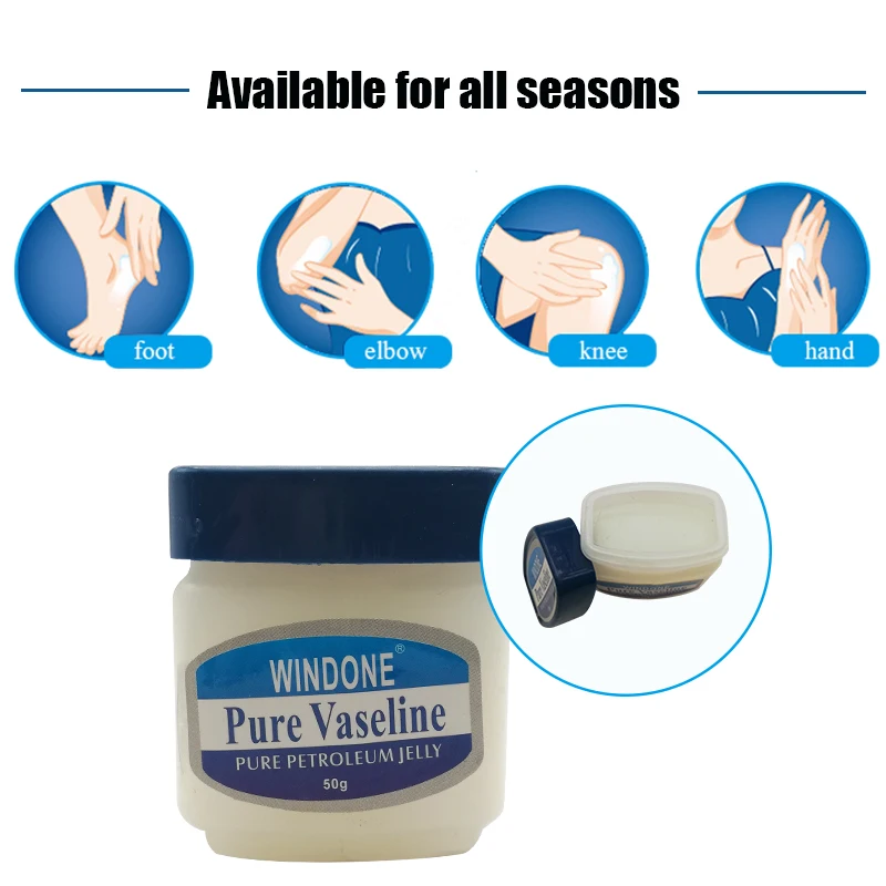 100% Pure Vaseline Petroleum Jelly Plaster Plant Extract For Body  Heeling Ointment Remove Dry Skin Chapped Lips hands and feet