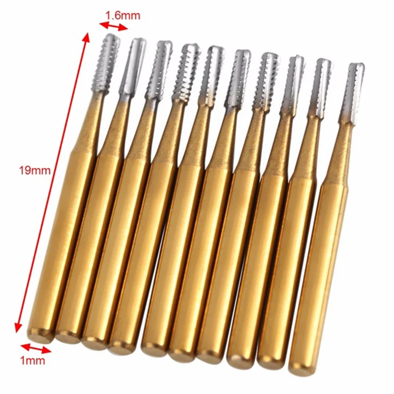 FREE SHIPPING 10Boxes 50PCS Dental Broken Crown Needle For Break Crown Endodontic Gold Plated Handle FG1957/1958 Dentist Tools