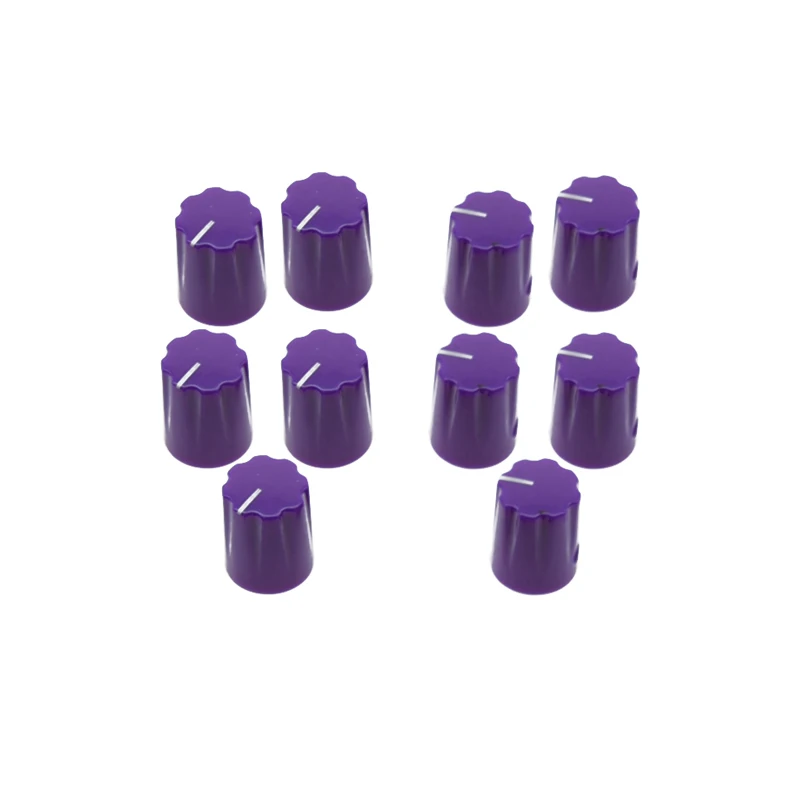 

Ohello 10 pcs Purple Guitar Scalloped Edge Knobs 6.35mm Davies 1900H Style AMP Effect Pedal Knobs Guitar Control Rotary Knobs