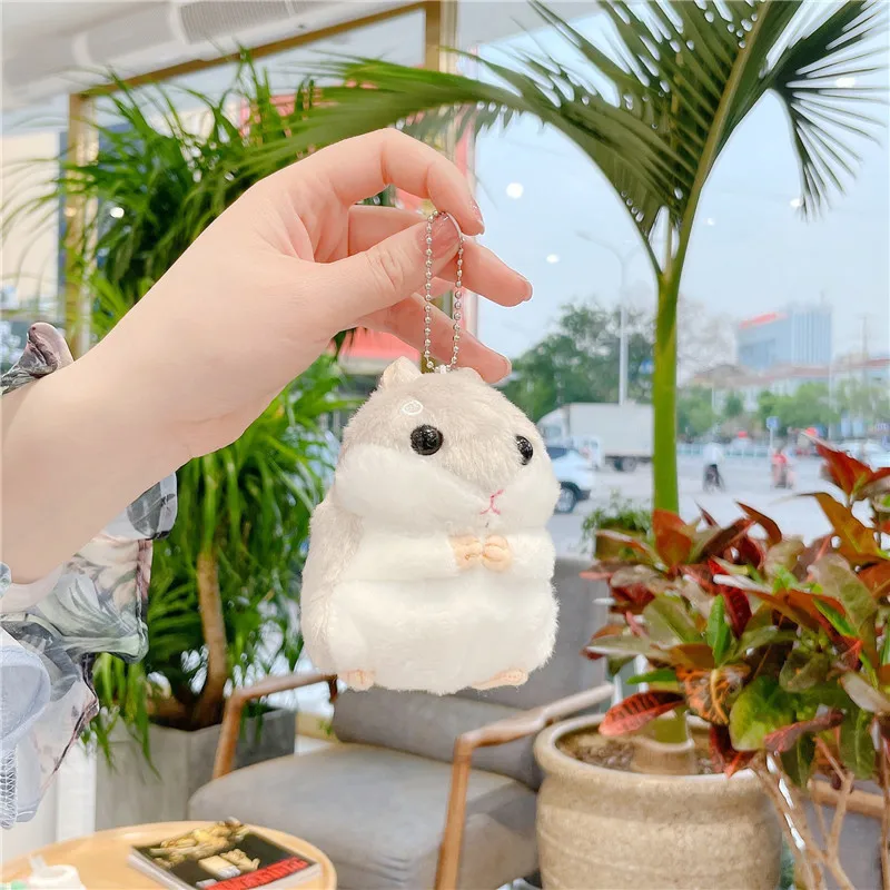 10cm Hamster doll keychain pendant doll hamster cute backpack doll plush ins bag pendant school bag pendant