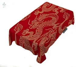 Dragon Tablecloth Chinese Traditional Culture Tattoo Power Symbol Flying Mascot Animal Rectangle Table Cover Decor