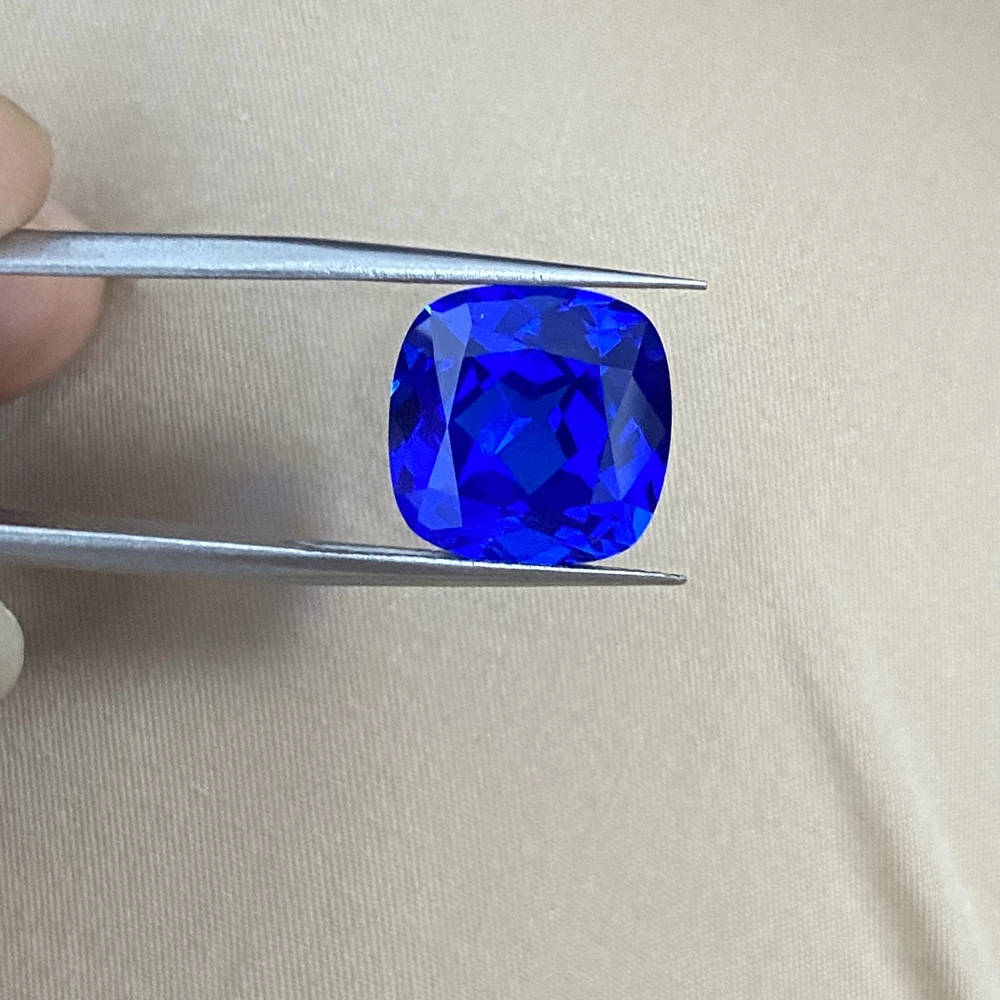 Meisidian Lab 10X10Mm 5 Karat Bantalan Potong Cornflower Biru Safir Kobalt Spinel Batu Permata