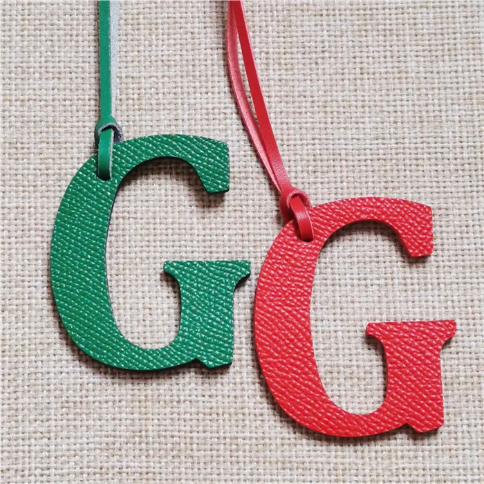 Leather English Letters Charm G Character Bag Pendant