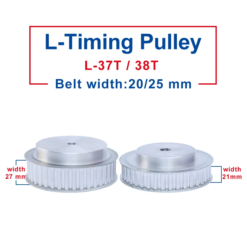 

Timing Pulley L-37T/38T Rough Hole 12 mm Belt Pulley Aluminum Material Slot Width 21/27mm Match With L-Timing Belt width 20/25mm