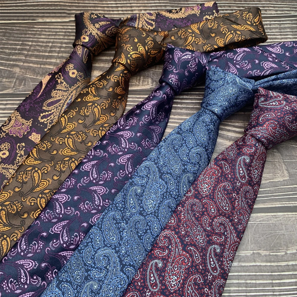 Moda vintage paisley 8 cm gravata para homens formal negócios casamento gravata de alta qualidade cavalheiro vestido terno laços presente masculino