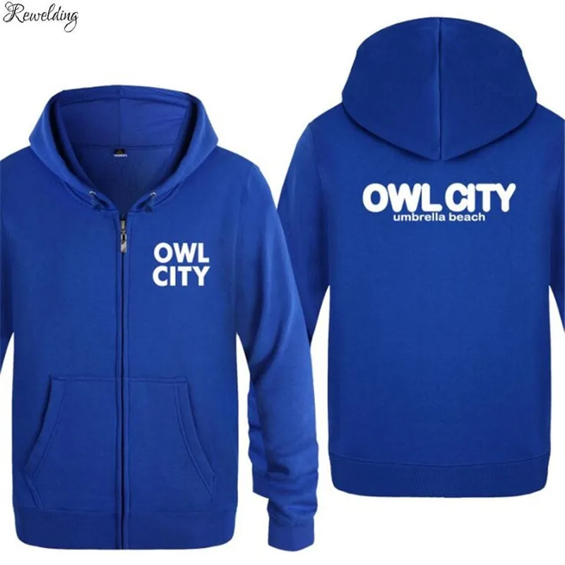 Mens Hoodie Owl City Adam Young Hoodies Men Fleece Long Sleeve Zipper Jacket Coat Sweatshirt Hip Hop Skate Tracksuit Big Size