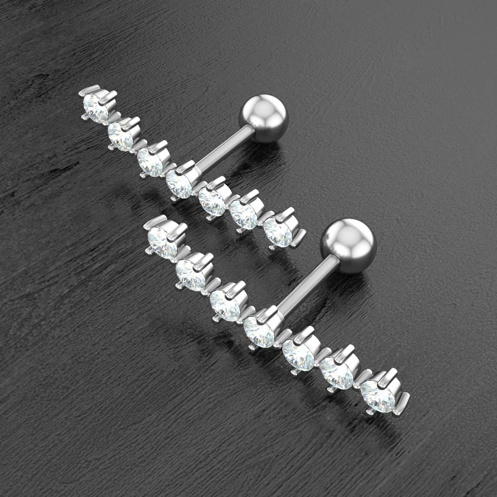 Brinco tragus da cartilagem cristal, brinco com concha de flor, piercing tragus da lua, brinco de piercing, hélix, zircônia, orelha