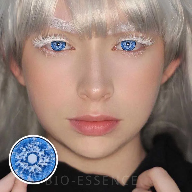 Bio-essence 1 Pair Contact Lenses for Eyes Cosplay Anime Accessory Halloween Lens Jujutsu Kaisen Lenses Gojo Lenses Blue Lenses