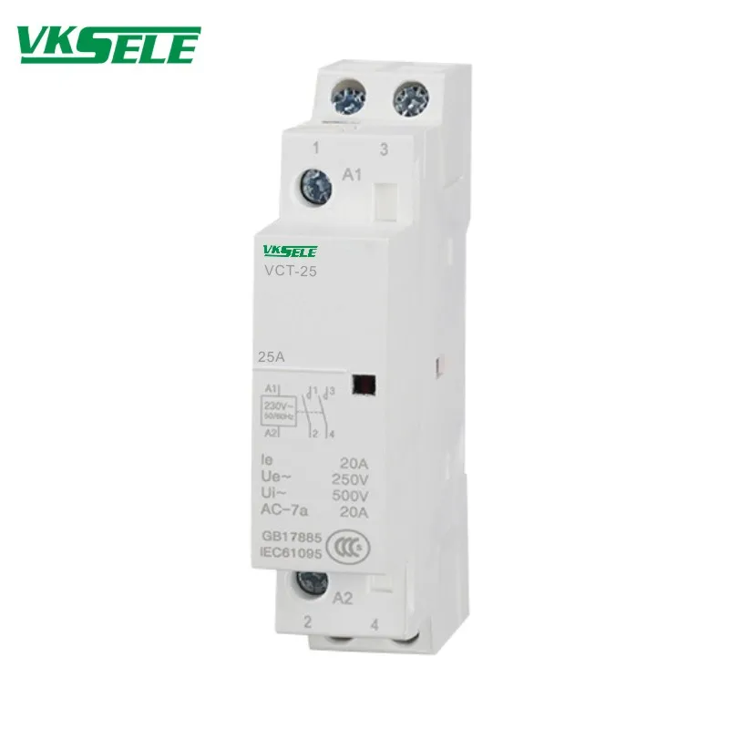 VCT-20 20A IP20 VCT 20A 1P 1NO 220V 230v AC Household VKSELE AC Contactor