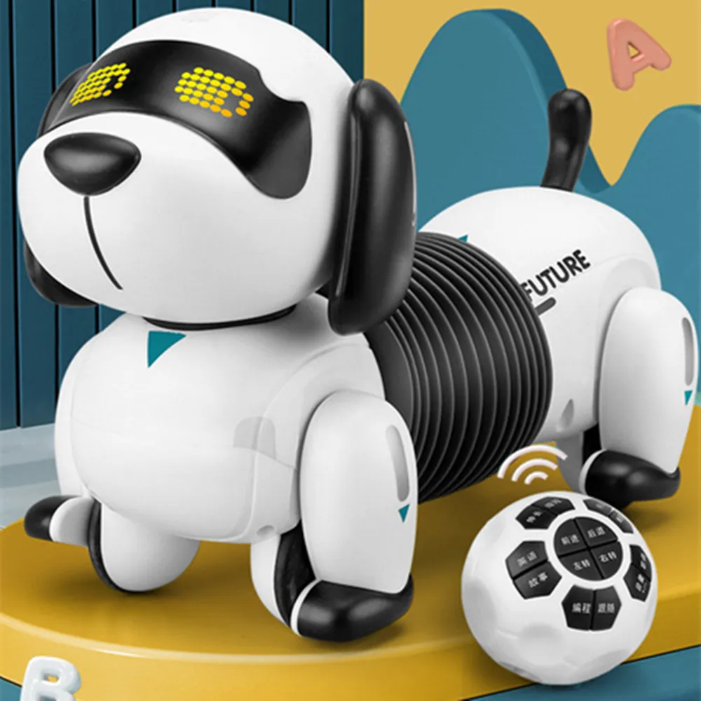 Smart Dachshund Robot Dog Toy Interactive Rechargeable Robot Puppy Toys Programming Function Christmas Gift Remote Follow Sing