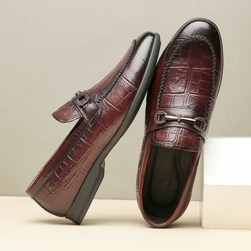 Genuine Leather Men Loafers Shoes Slip-On Formal Casual Business Office Size 38-43