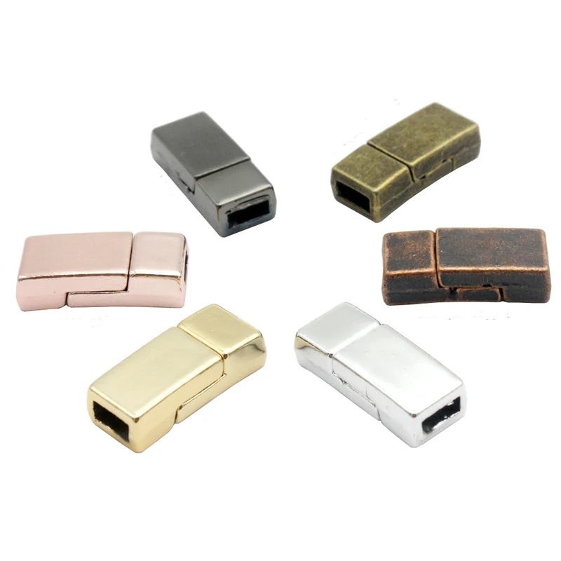 Aaazee 3 Pieces 5mm Flat Magnetic Clasps for 5mm Flat Leather for DIY Bracelete Jewelry