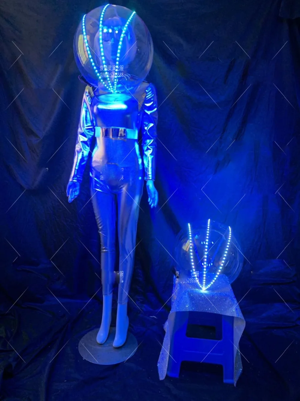 

Lumious Space Warrior Helmet costume DS DJ gogo party stage show future technology nightclub cosplay light up headwear