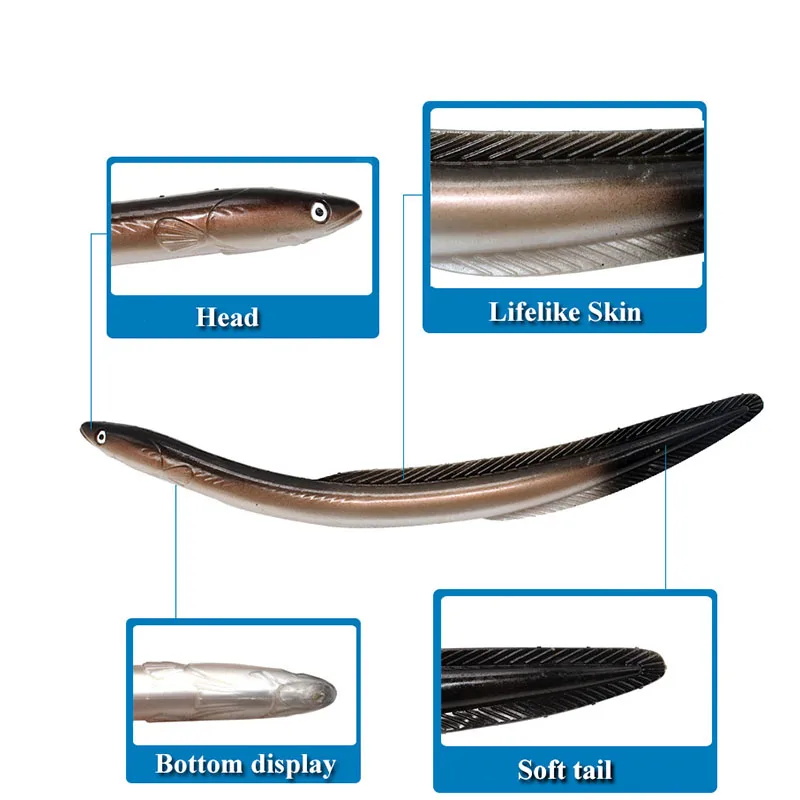 Sea Eel Swimbait 30cm 56g Carp Wobblers Fish Pollock Sand Boat Soft/Big/Artificial/Silicone/Fake Bait For Fishing Lure/Tackle
