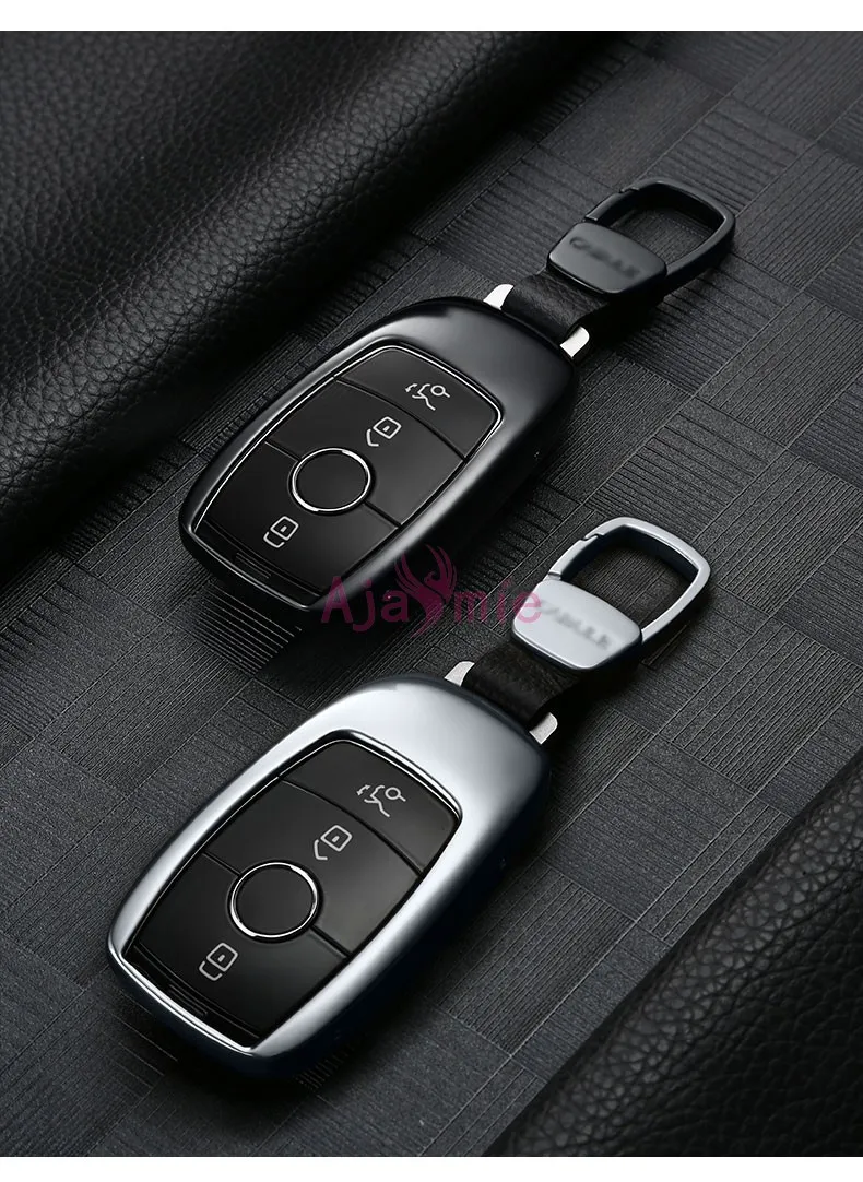 

For Mercedes Benz AMG 2016 2017 2018 E Class W213 Key Chains Case Ring Cover Titanium Alloy Car Styling Accessories