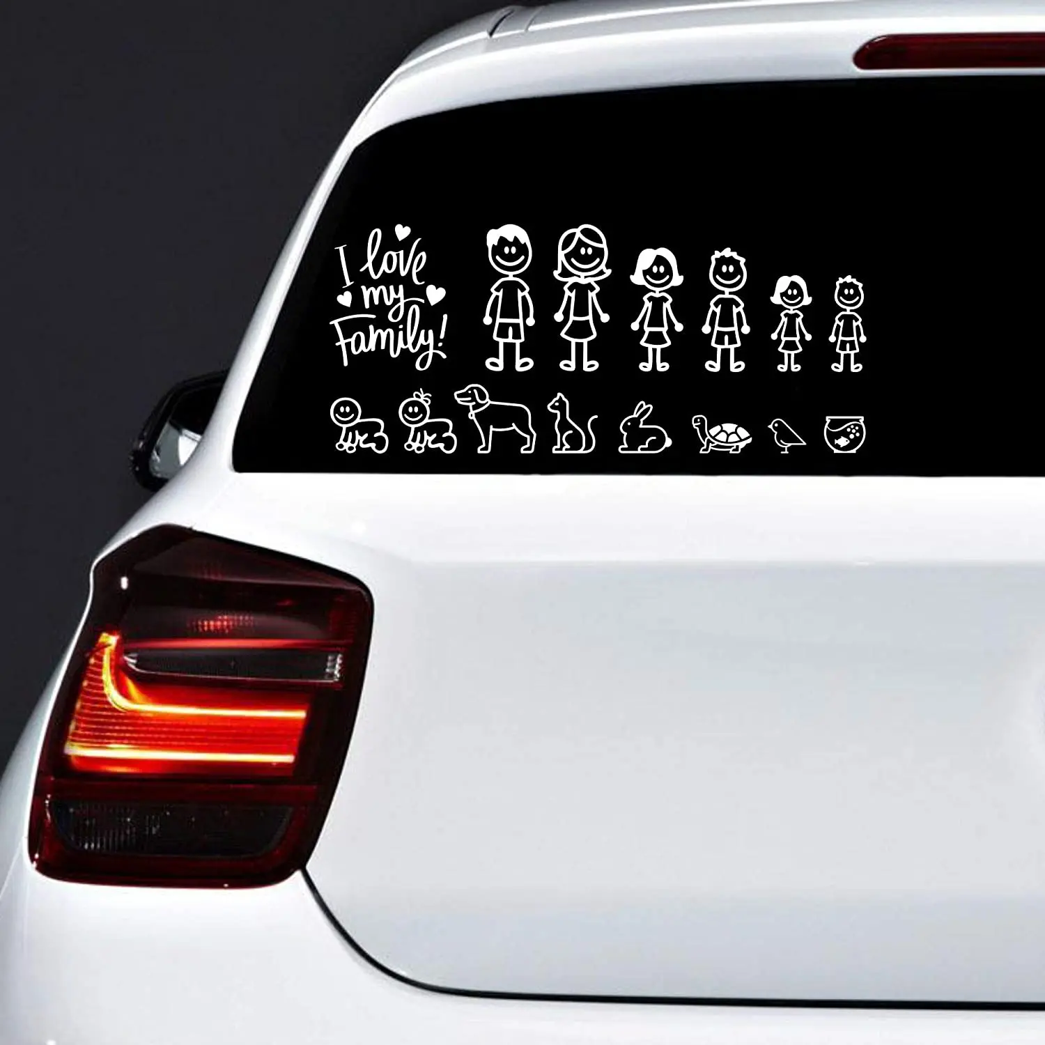 Fun family car motorcycle window waterproof sunscreen car stickers, personalized decals, PVC decorations 20cm * 16cm