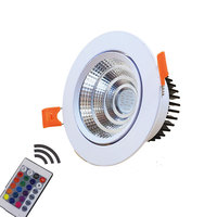 GD 1pc 3W 6W 9W RGB LED Ceiling Lamp Down Lights Color Changeable Recessed Spot AC85-265V Dimmable RGB Spotlight With REmote