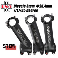 UNO 25.4mm Stem Mtb Bicycle Handlebar Stem 7 17 35 Degree Ultralight MTB Power Bike Table Mountain Road Bicycl Handlebars Stem