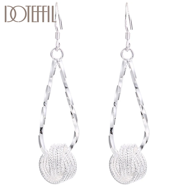 DOTEFFIL orecchino a goccia con avvolgimento in argento Sterling 925 per gioielli da festa di fidanzamento di nozze da donna