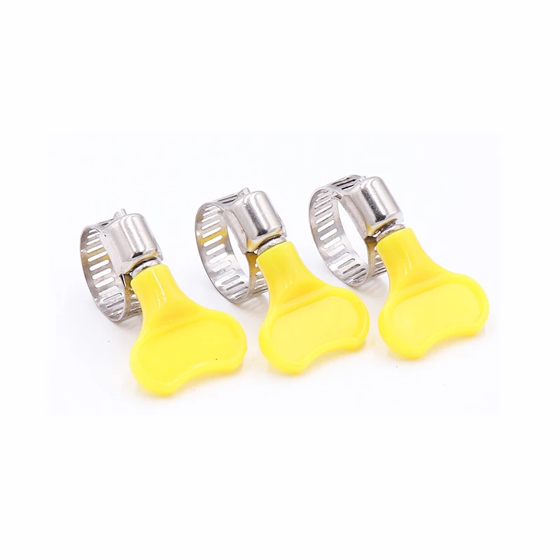 5Pcs Clamps Homebrew Pipe Clamp fit 6mm-32mm Pipe Plastic Handle Stainless Steel Butterfly Pipe Clamp  Spring Clamp