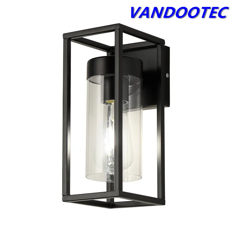 Outdoor Wall Lamp Waterproof  Stair Light AC110V/220V E27 Base Alu. Body Glass Cover Modern Porch Lights Balcony Garden Lights
