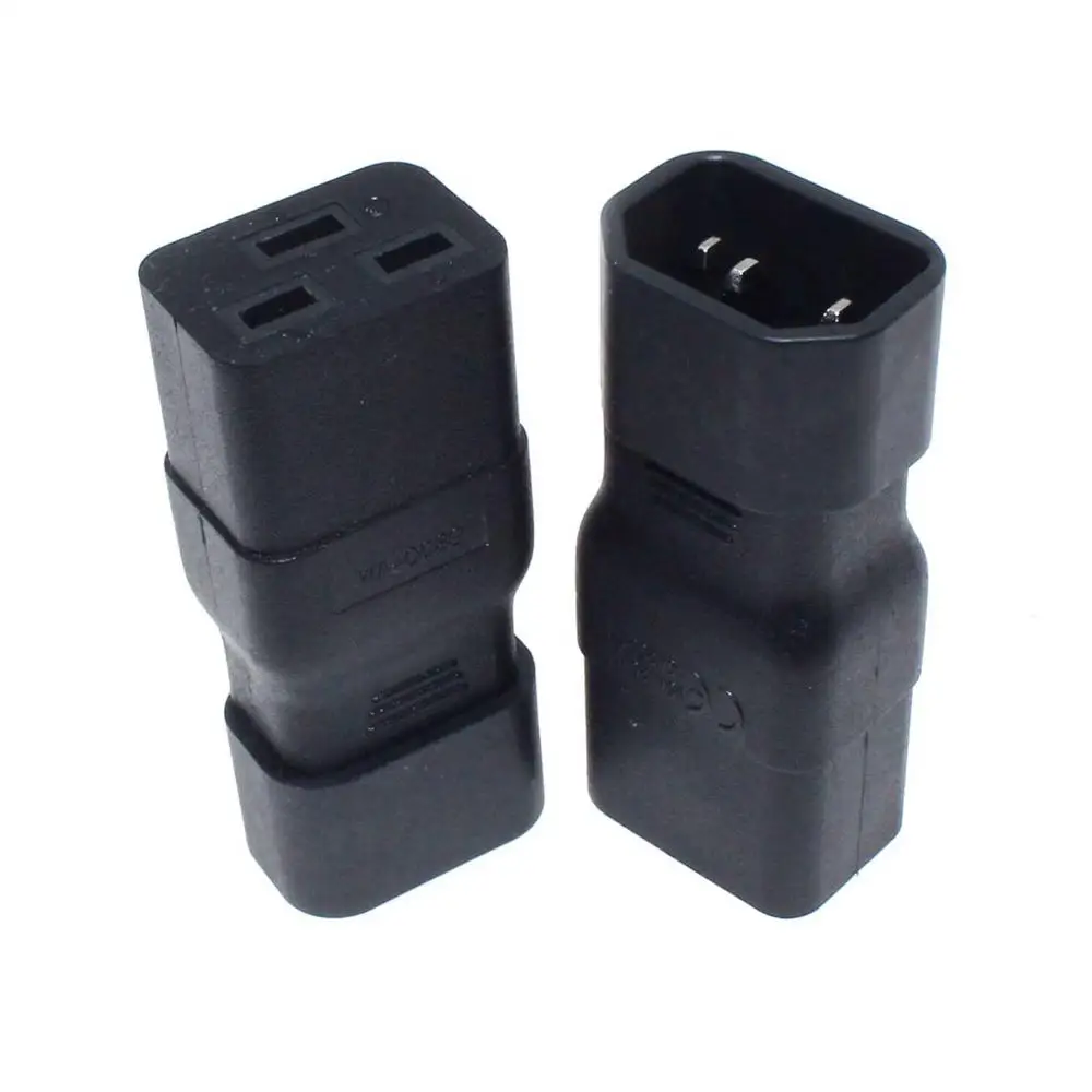 IEC 320 C19 to C14 AC Power Adapter Plug, Connect C20 To C13 Power Male To Female Converter 10A 250V Black