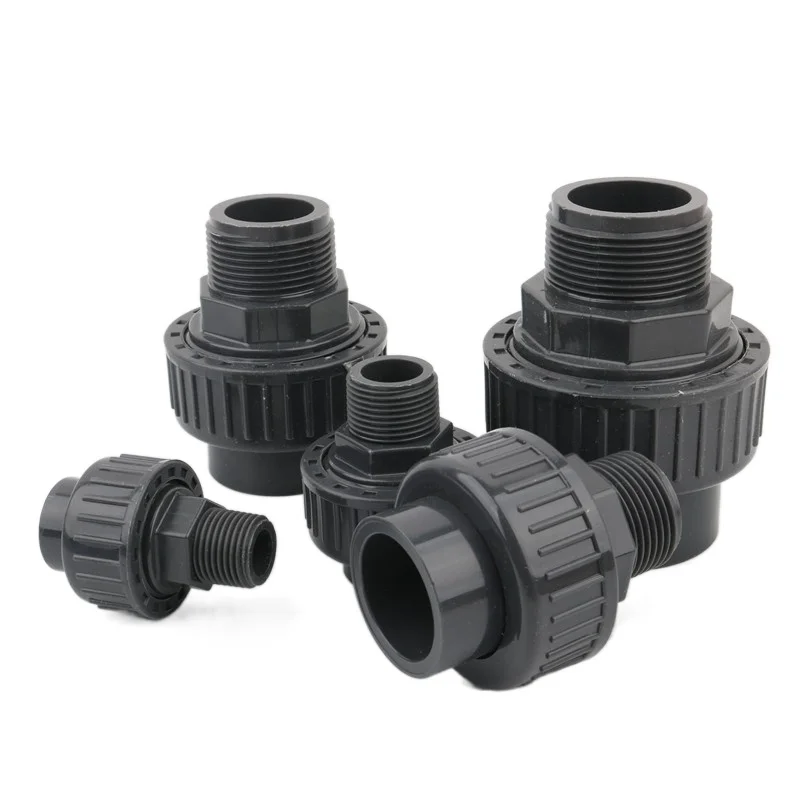 1pc 20/25/32/40/50mm PVC Male Thread Uoion Connector Garden Irrigatipn Aquarium Fish Tank Tube Adapter Water Pipe Union