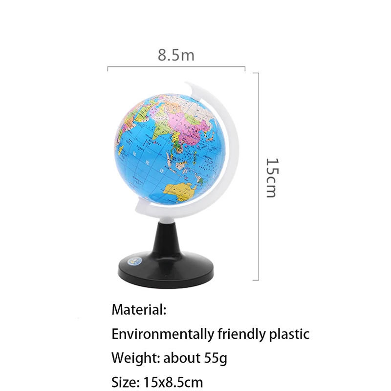 Small Globe Of The World With Stand Geography Map Educational Toy For Kids Globe With Labels Of Continents, Countries, Capitals