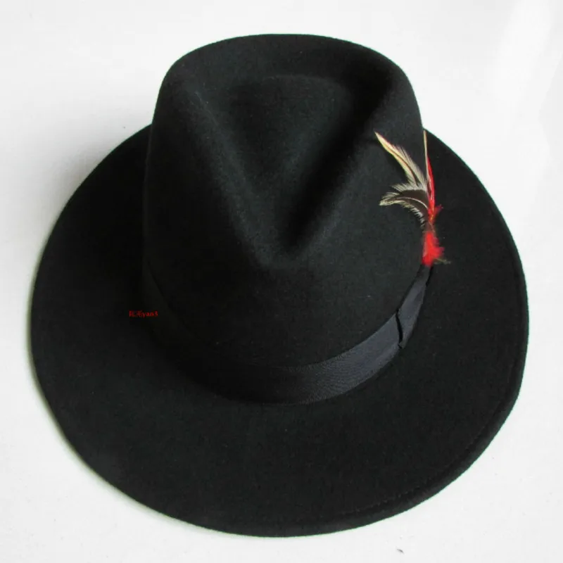 H3571 Women Wool Felt Fedoras Hat Men Gentleman Jazz Cap Female Autumn Winter Church Party Outdoor Shopping Simple Casual Hats