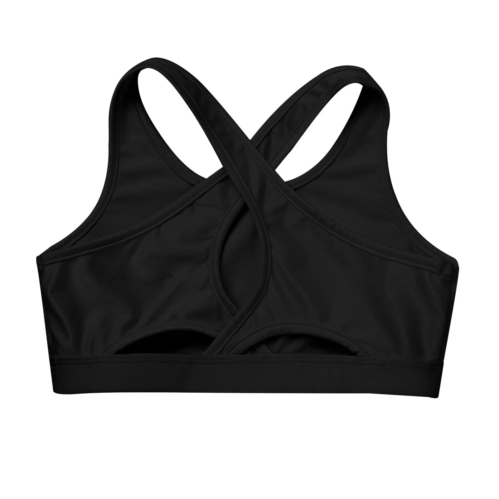 Ropa de baile de Ballet sin mangas para niñas, Tops cortos con espalda cruzada, Sujetador deportivo a prueba de golpes para correr, gimnasio y Yoga