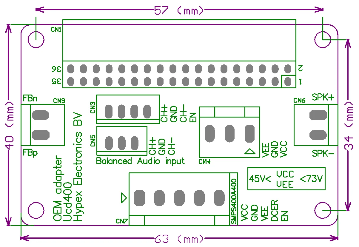 UCD400 HIFI Level 400W High Power Digital Power Amplifier Board / Module DIY Interface Board