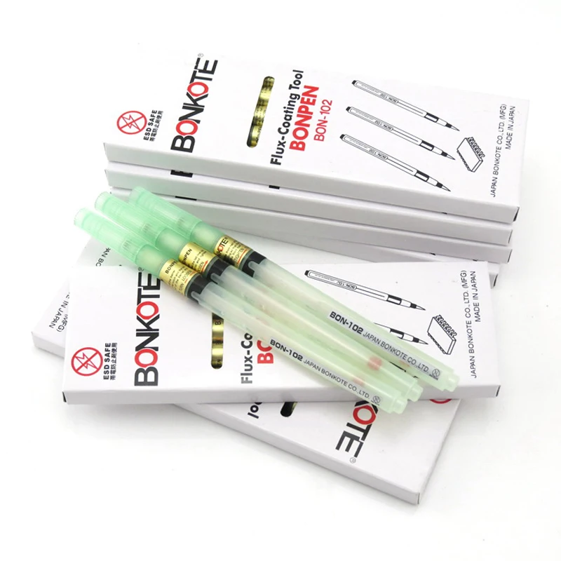 1 pc BON-102 Flux Paste Solder Paste Brush Tip / Flat Pen Welding Recyclable Empty