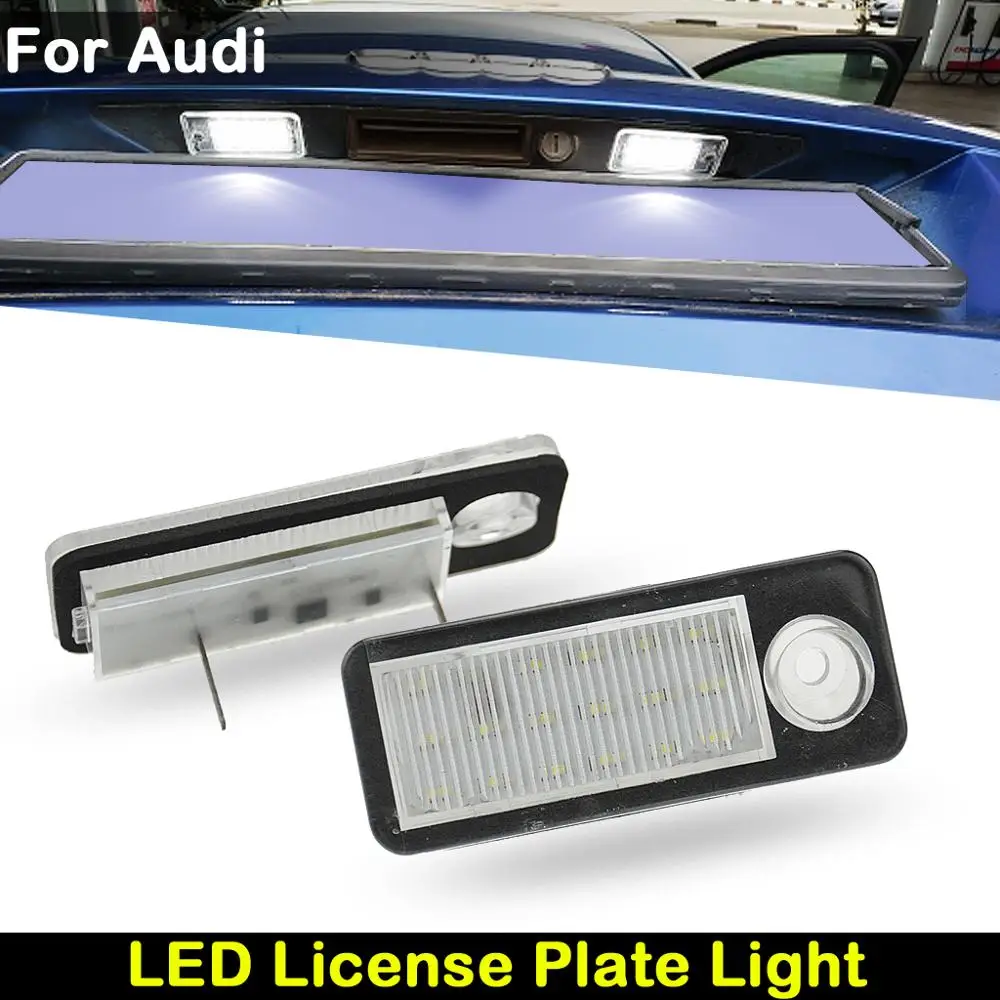 For Audi RS6 A6 C5/4B Avant/Wagon 1998-2005  RS6/RS6 Plus 2003-2005 Car Rear White LED License Plate Light Number Lamp