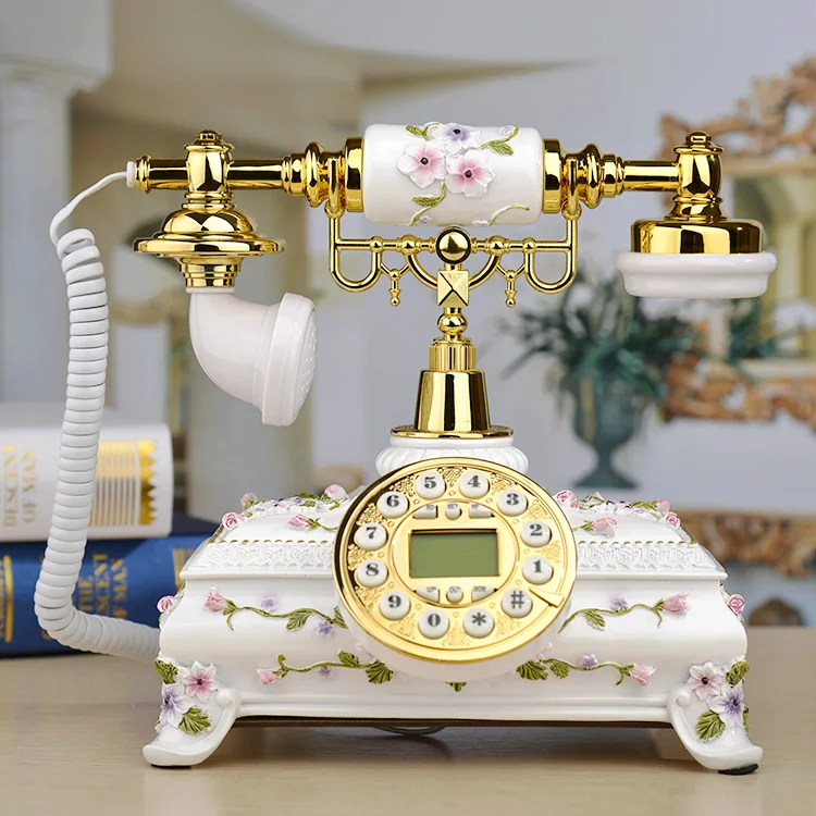 Retro Vintage rilievo Antique Telephones European resin Handmade phone Telephone Landline fixed For Home Office hotel