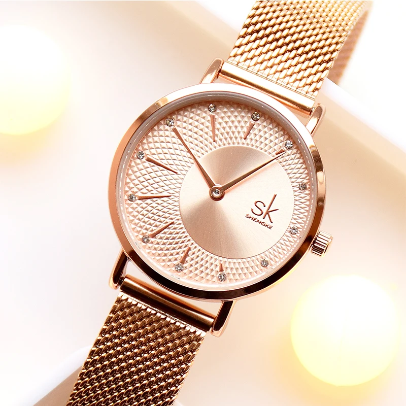 Rosegold Relogio Feminino Fashion Classic Watch For Women Adjustable Stainless Mesh Band Japanese Quartz Movement Reloj Mujer