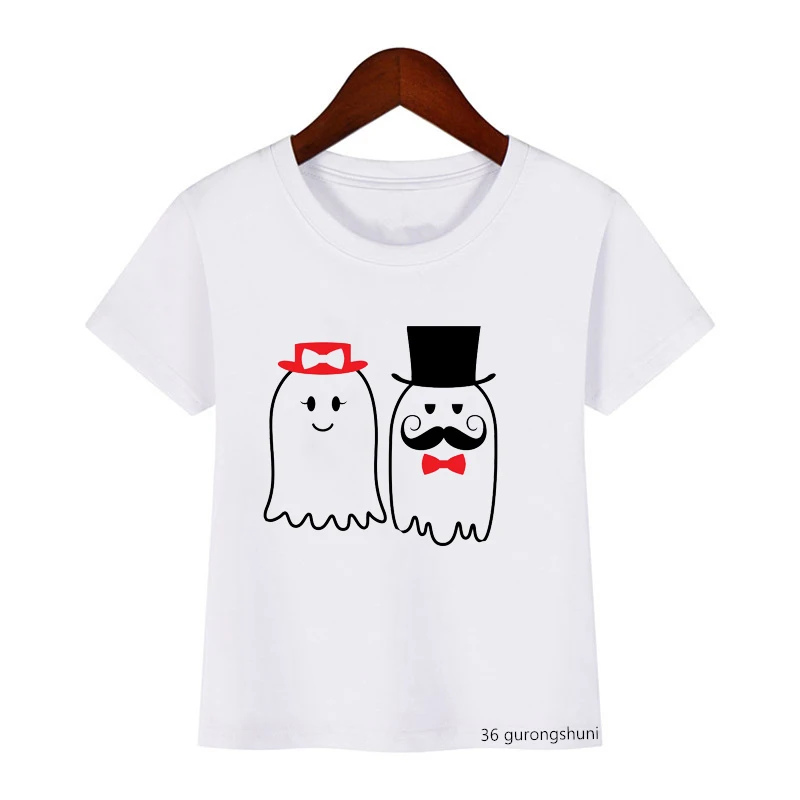 Novelty Designer Children Ghost Couple Art Print T-shirt Funny Cute Kids T Shirts Clothes Summer Boys/girls T Shirt Hip Hop Tops